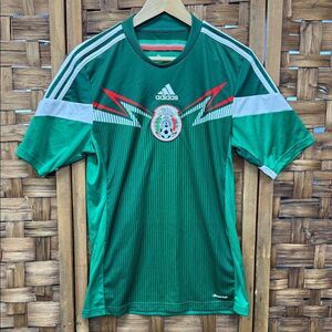 Adidas Mexico Football Soccer Green Men's Jersey with Red Accents